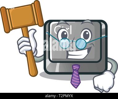 Judge ctrl button on the cartoon keyboard vectoir illustration Stock Vector