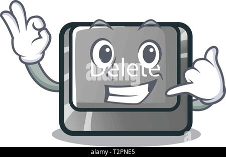 Call me delete button toys in shape cartoon vector illustration Stock Vector