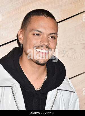 LOS ANGELES, CA - APRIL 03: Evan Ross celebrate the launch of The Freshness by Febreze at Poppy on April 3, 2019 in Los Angeles, California. Stock Photo