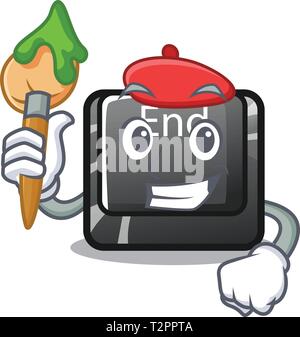Artist end button toys in shape mascot vector illustration Stock Vector