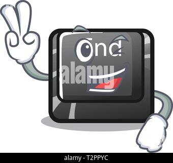 Two finger button end in the shape character vector illustration Stock Vector