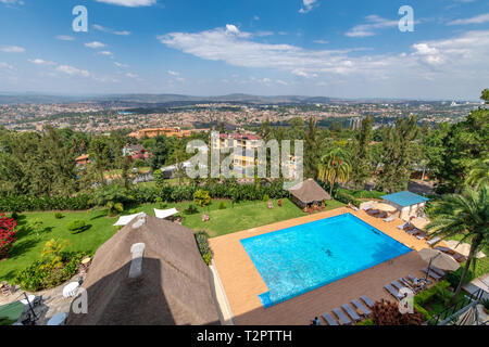 The rear pool of the Hotel des Mille Collines (Hotel Rwanda), Kigali, Rwanda. Stock Photo