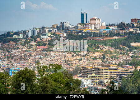 Cityscape of downtown Kigali, the growing capital city of Rwanda Stock ...