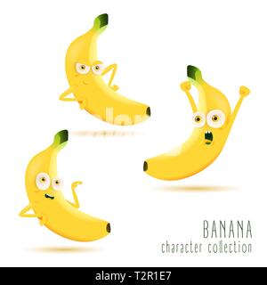 Download Bright Yellow Banana With A Happy Cartoon Like Face To Encourage Children To Eat Healthy Set On A White Background Stock Photo Alamy PSD Mockup Templates