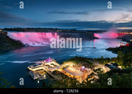 Niagara Falls, Canada October 06, 2018 : Panoramic view of Niagara Falls in the evening from the Canadian side Stock Photo