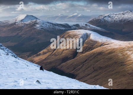 Looking towards the hills of Argour with Fraochaidh, Meall an. Aodainn and Sgorr Dhonuill in the foreground, Scotland Stock Photo