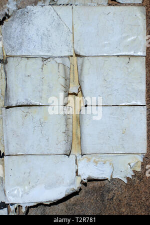 Eight old grungy white paper mini poster background with copy space. Stock Photo