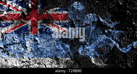 New Zealand - Ross Dependency  smoky mystical flag on the old dirty wall background Stock Photo