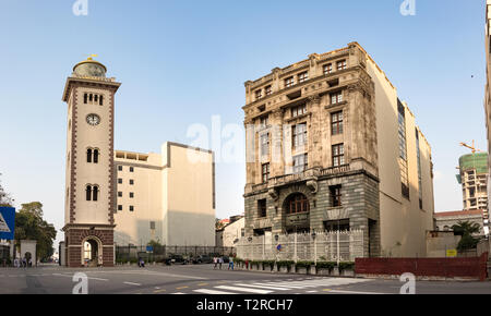 COLOMBO, SRI LANKA - February  19, 2019: The Colombo fort clock tower designed by Mrs. Emily Elizabeth Ward, the wife of Sir Henry George Ward, locate Stock Photo