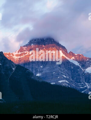Canada, Alberta, Banff National Park, Sunrise on Howse Peak; above Waterfowl Lakes. Stock Photo