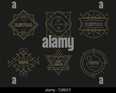 Geometric logos. Set of abstract geometric vector logos simple shape. Stock Vector
