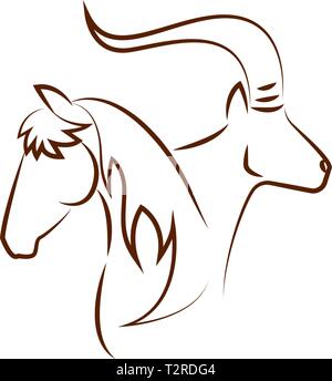abstract animals draw on a white background, vector illustration design Stock Vector