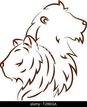 abstract animals draw on a white background, vector illustration design Stock Vector