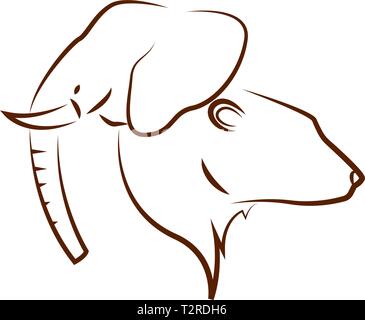 abstract animals draw on a white background, vector illustration design Stock Vector