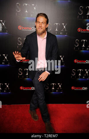 Actor Charlie Hunnam arrives at the STXfilms presentation red carpet for CinemaCon's 'The State Of The Industry: Past, Present and Future' at The Colosseum at Caesars Palace on April 2, 2019 in Las Vegas, Nevada. Stock Photo