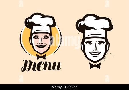 Chef logo. Cuisine, cooking icon or symbol. Vector illustration Stock Vector