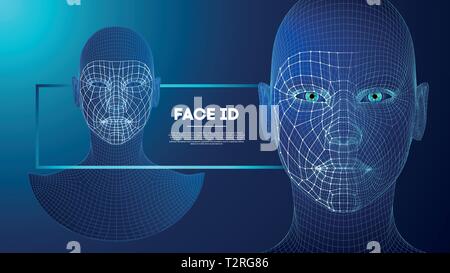 Robot blue eyes android with detailed iris and pupil. facial ...
