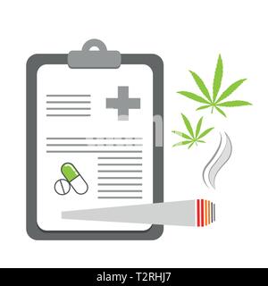 smoking cannabis on recipe joint vector illustration EPS10 Stock Vector