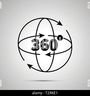 360 Degree panorama view, Rotation Arrows icon Stock Vector