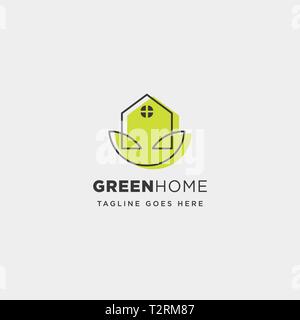 eco leaf home nature simple logo template vector illustration icon element - vector Stock Vector