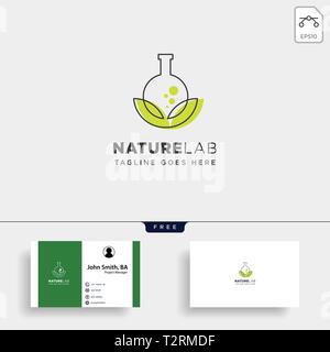 eco lab nature leaf simple line logo template vector illustration icon element - vector Stock Vector