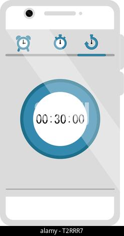 Isolated timer mobile app. Vector illustration design Stock Vector