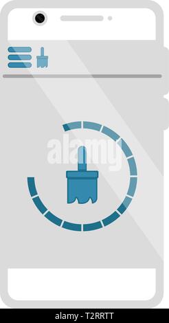 Cleaning brush mobile app. Vector illustration design Stock Vector