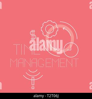 Time management icons. Business backgrounds. Vector illustration. Template for banner, flyer. Stock Vector