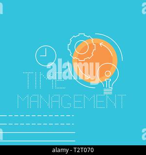 Time management icons. Business backgrounds. Vector illustration. Template for banner, flyer. Stock Vector