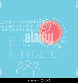 Time management icons. Business backgrounds. Vector illustration. Template for banner, flyer. Stock Vector