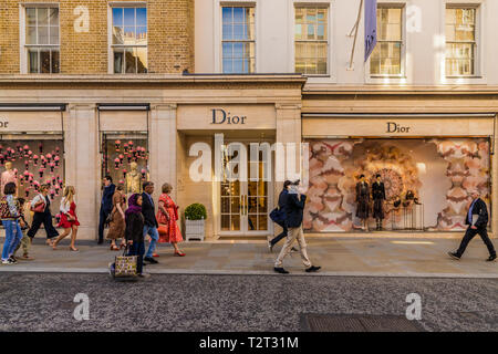 April 2019. London. A view of the Dior store on Bond street in london Stock Photo