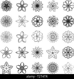 New flower icon set. Simple set of new flower vector icons for web design isolated on white background Stock Vector