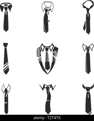 Tie icon set. Simple set of tie vector icons for web design isolated on white background Stock Vector