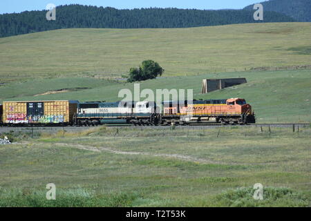 Colorado freight train near Castle Rock