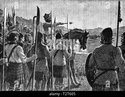 Bannockburn: Bruce Reviewing His Troops Before the Battle Stock Photo