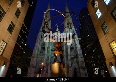 Atlas, Rockefeller Center, New York City Stock Photo