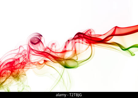 abstract image of color smoke flowing over white background Stock Photo