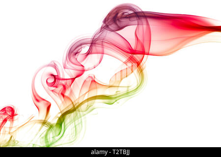 abstract image of color smoke flowing over white background Stock Photo