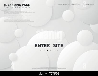 Abstract modern landing page of circle gradient white background. You can use for website, page, ad, poster, presentation page, artwork. illustration 