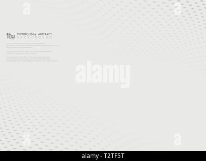 Abstract wavy grey dot pattern on white background. You can use for ad, poster, presentation, page, print, artwork, annual report. illustration vector Stock Vector