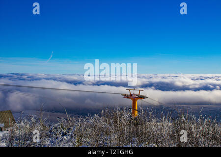 view from the Fichtelberg peak, Oberwiesenthal, Germany Stock Photo