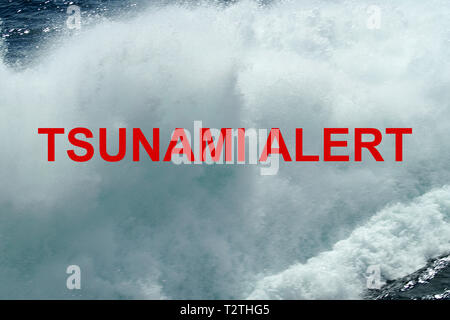 tsunami, tidal wave, seismic sea wave Stock Photo