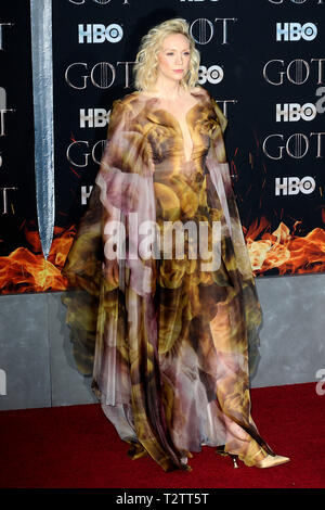 Gwendoline Christie attending the world premiere of the Final Season from HBO's TV-Series 'Game of Thrones' at the Radio City Music Hall on April 3, 2019 in New York City. Stock Photo