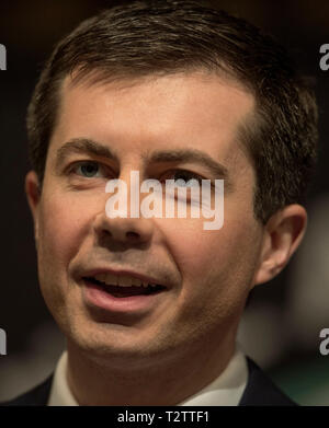 New York, New York, USA. 04th Apr, 2019. Mayor of South Bend, Indiana, PETE BUTTIGIEG, addresses the audience at the 2019 National Action Network Convention. Credit: Brian Cahn/ZUMA Wire/Alamy Live News Stock Photo