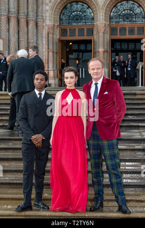 London, United Kingdom. 4 April 2019. Kedar Williams-Stirling, Emma Mackey & Alistair Petrie attend the global premiere of 'Our Planet' presented by Netflix. Credit: Peter Manning/Alamy Live News Stock Photo