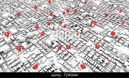 3d rendering map of city Stock Photo - Alamy
