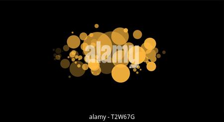 Yellow bokeh. The abstract of circle light bokeh background. Golden Lights Background. Christmas Lights Concept. Vector illustration. Stock Vector
