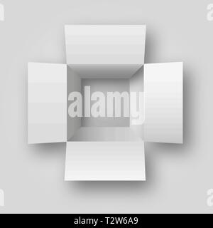 realistic opened white box top view vector illustration Stock Vector