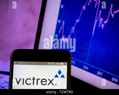 In this photo illustration a Victrex plc logo seen displayed on a smart ...