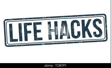 Life hacks sign or stamp on white background, vector illustration Stock Vector